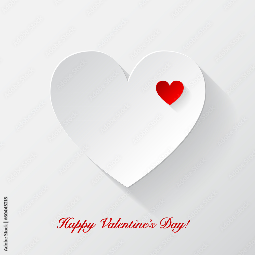 Valentine's day background with paper hearts. Vector