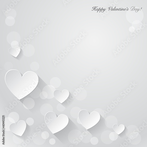 Valentine's day background with paper hearts.