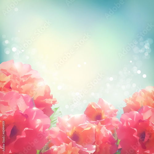 Shining flowers roses (peonies) background