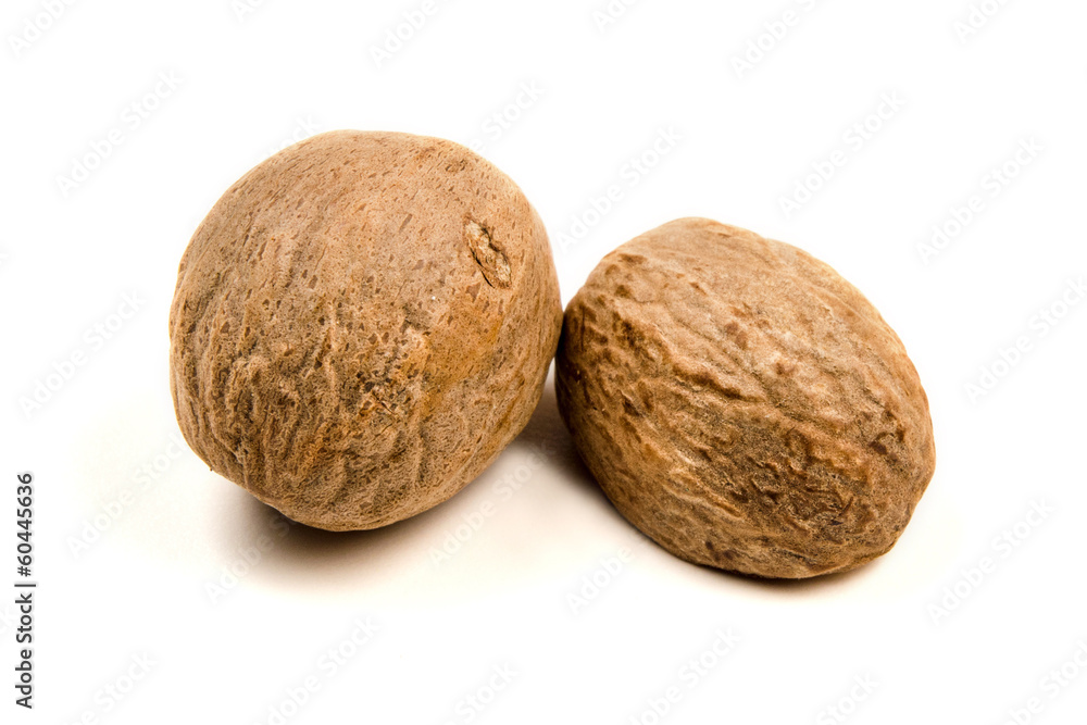 nutmeg isolated on white background nutmeg isolated on white background