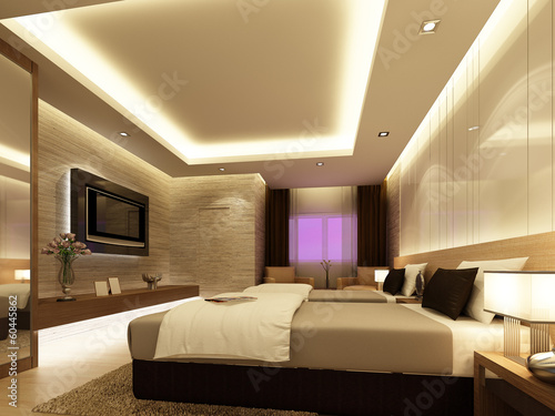 bedroom interior  ,3d render  © Suwatchai