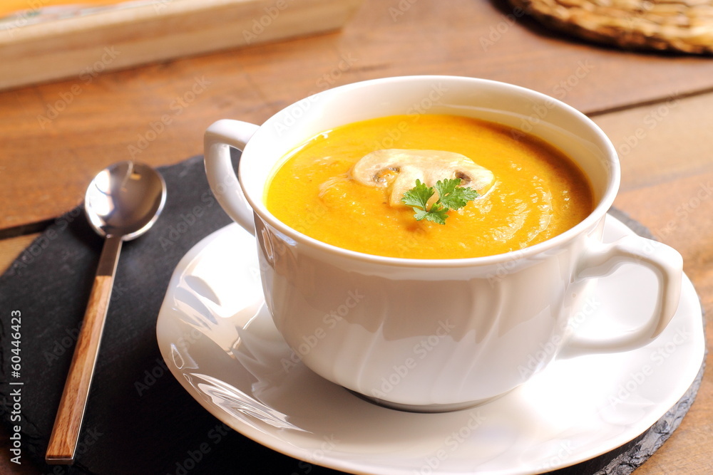 Pumpkin soup with mushrooms Pumpkin soup with mushrooms