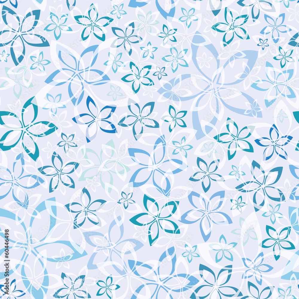 Obraz premium floral blue seamless pattern, vector illustration