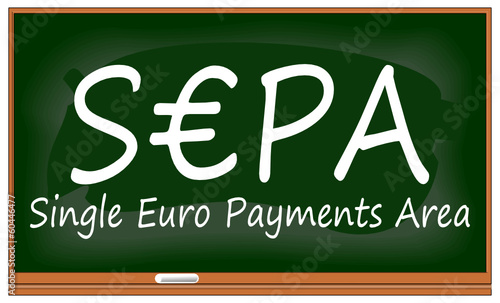 SEPA - Single Euro Payments Area auf Schultafel