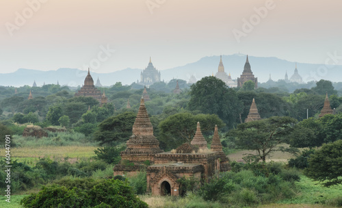 Bagan temples at sunset, Myanmar