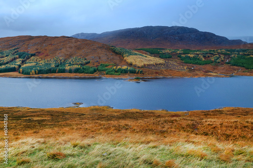 Alpine autumn landscape in Highlands, Scotland, United Kingdom
