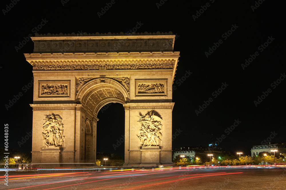 monuments of Paris by night