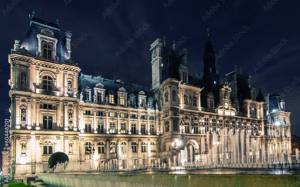 monuments of Paris by night
