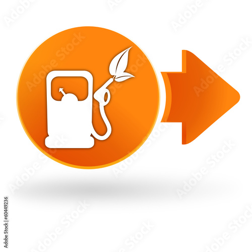 carburant végétal sur symbole web orange