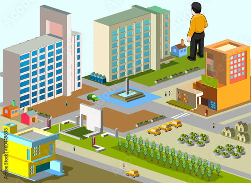 several building isometric. very detail isometric vector