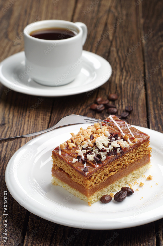 Cake and cup of coffee Cake and cup of coffee