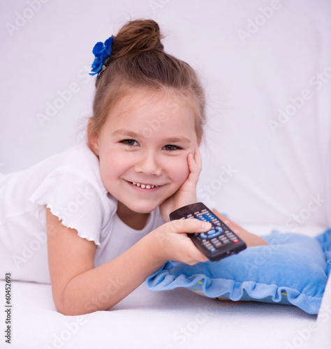 Girl watching tv