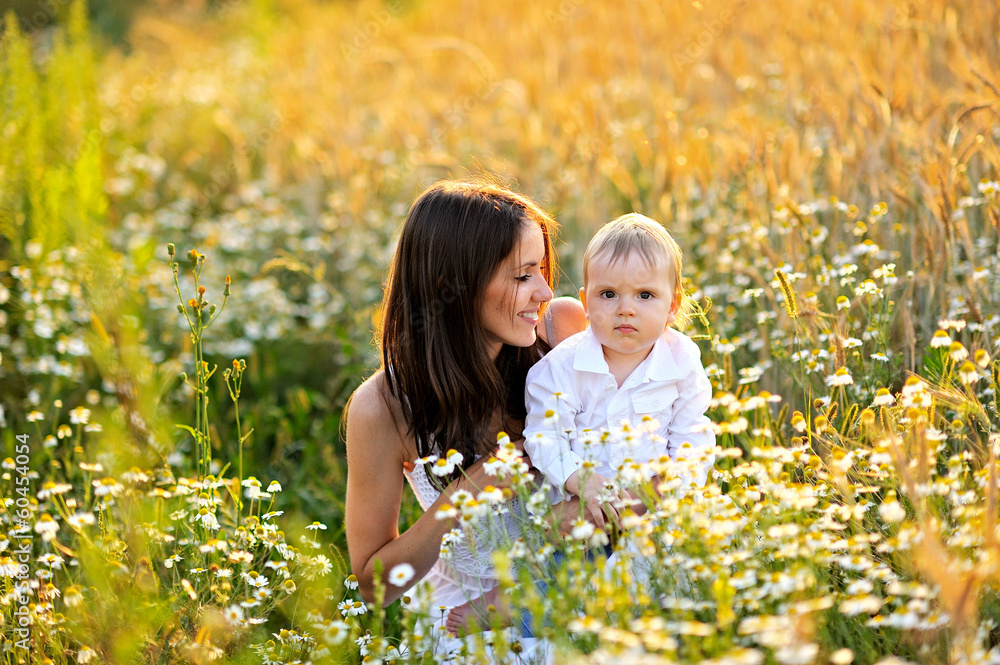 portrait of mother and son in nature portrait of mother and son in nature
