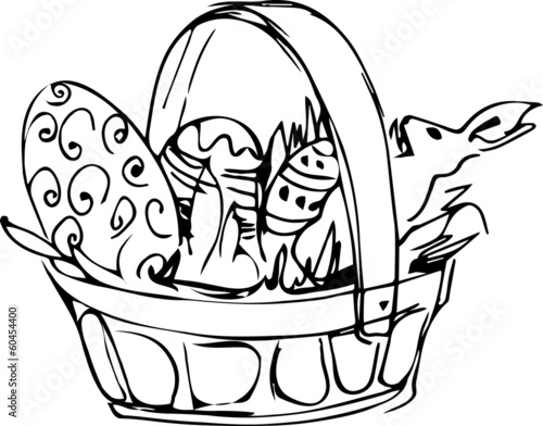 Preview basket with painted easter eggs