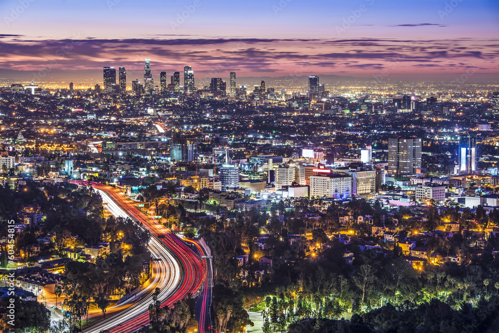 Fototapeta premium Downtown Los Angeles, California Skyline