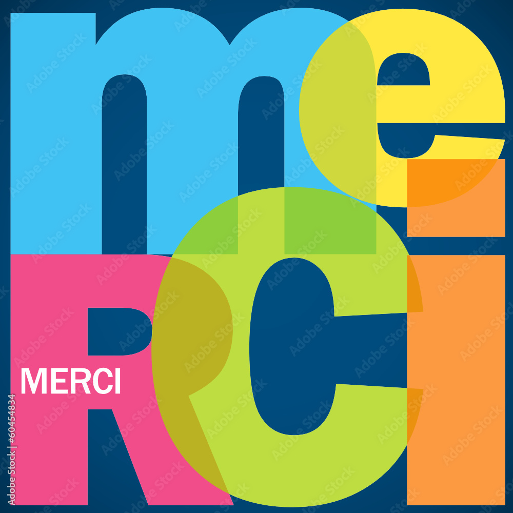 Mosaique De Lettres Merci Carte Message Joie Remerciements Stock Vector Adobe Stock