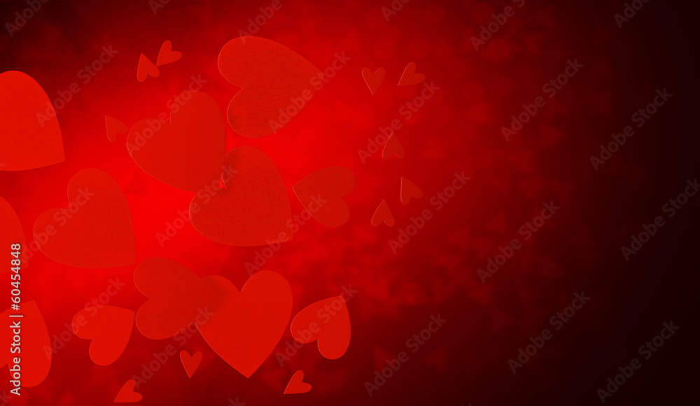 abstract hearts valentine red background