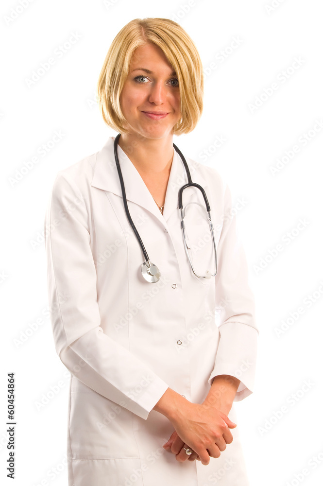 Smiling medical doctor woman with stethoscope. Smiling medical doctor woman with stethoscope.