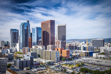 Wandcirkels Los Angeles Skyline downtown Los Angeles Californië  © SeanPavonePhoto