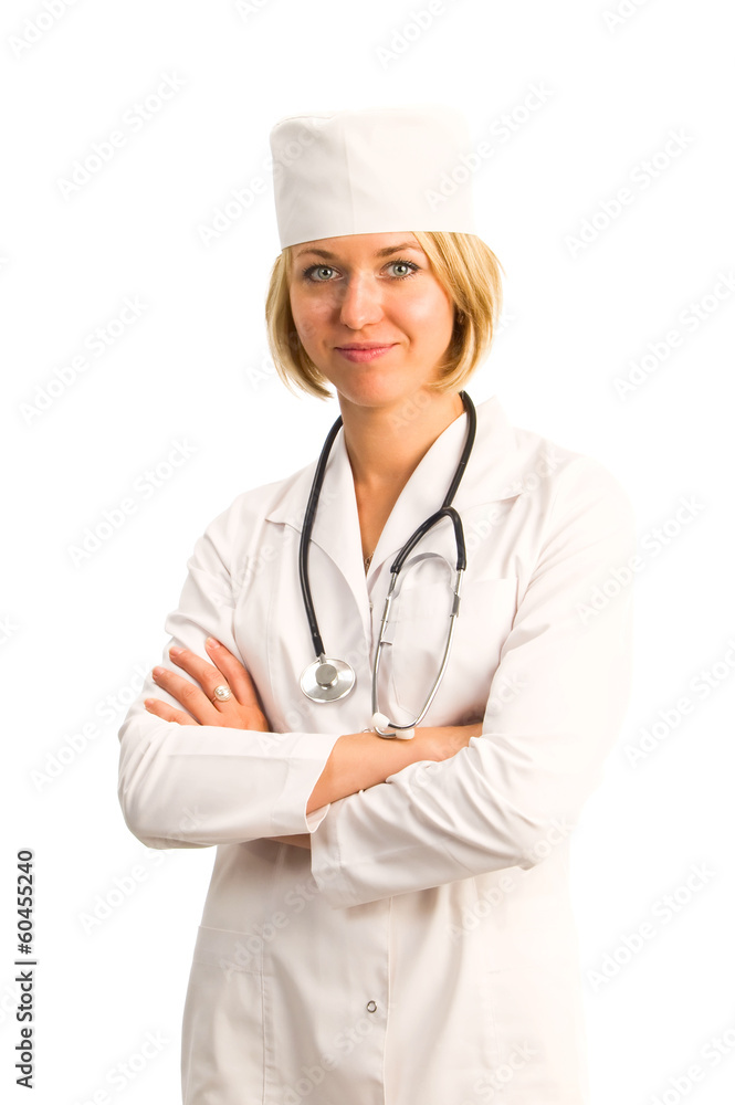 Smiling medical doctor woman with stethoscope. Smiling medical doctor woman with stethoscope.