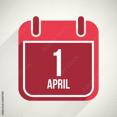 Vector flat calendar apps icon. 1 april fool's day