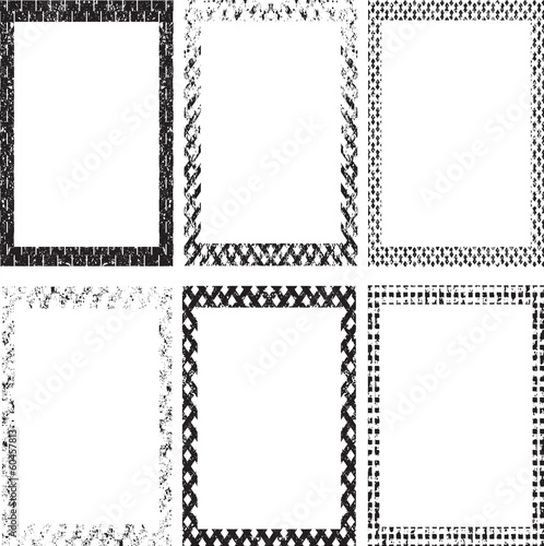 Set of grunge frames. vector illustration.