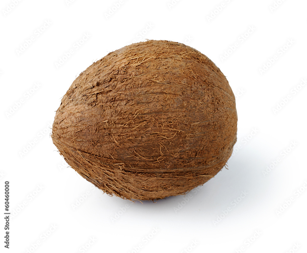 Coconut on a white background. Parts of coconut Coconut on a white background. Parts of coconut