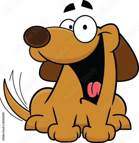 Happy Cartoon Dog Wagging Tail