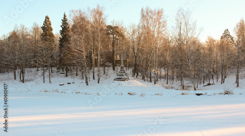 Ovelisk in Pavlovsk at Winter