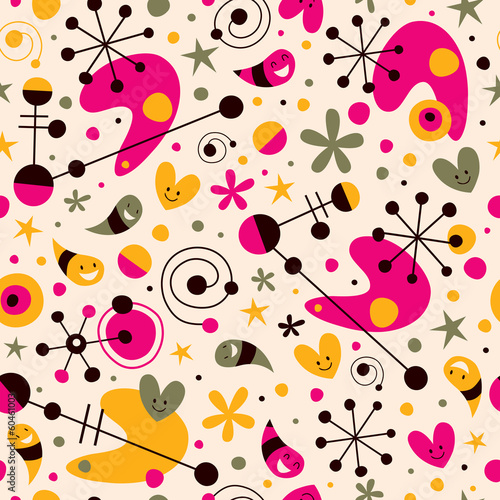 Funky cartoon retro pattern
