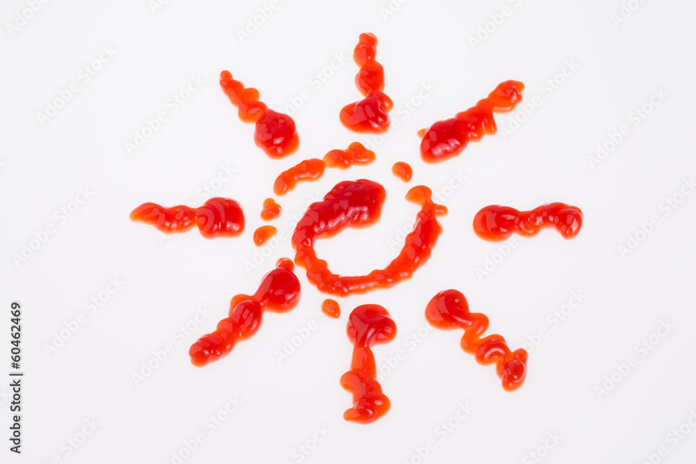 Sun from tomato ketchup.