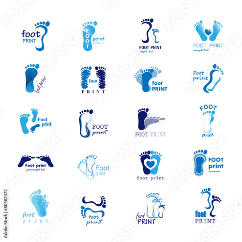 Foot Print Icons Set - Isolated On White Background