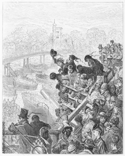 The Boat Race: Putney Bridge, the Return - Dore's London photo