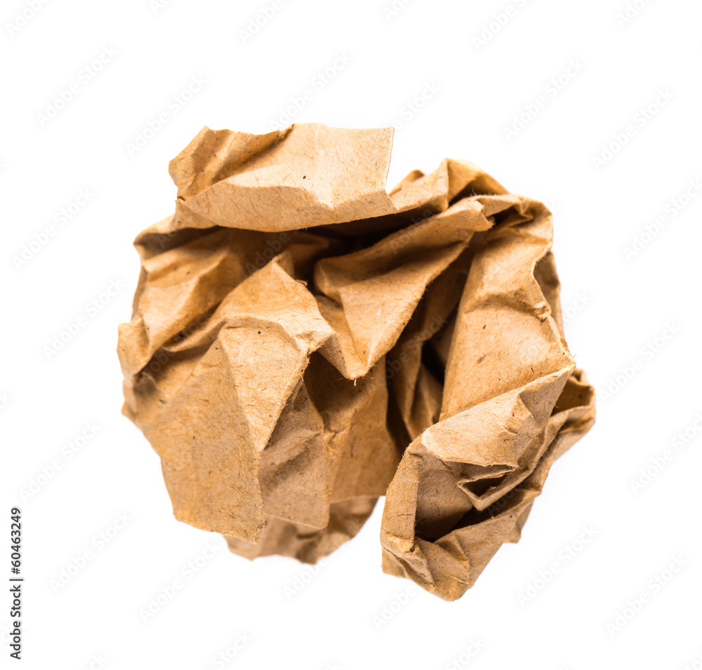 Crumbled paper over white background Crumbled paper over white background