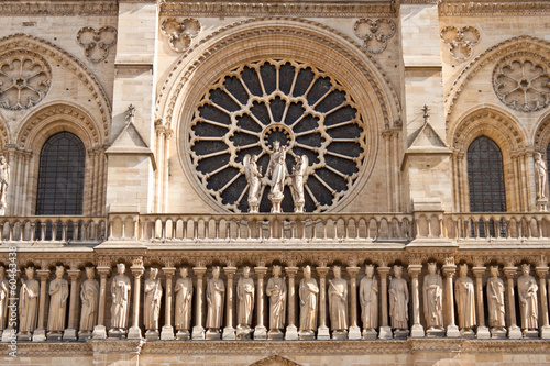 Facade of the Notre Dame de Paris Cathedral