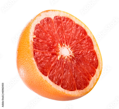 Half a grapefruit on white background