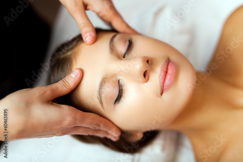 Woman enjoing a facial massage