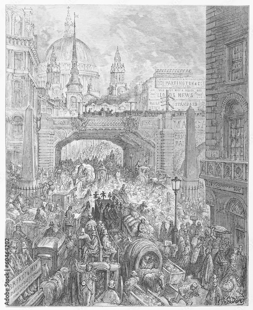 Ludgate Hill in the Street - Dore's London: a Pilgrimage