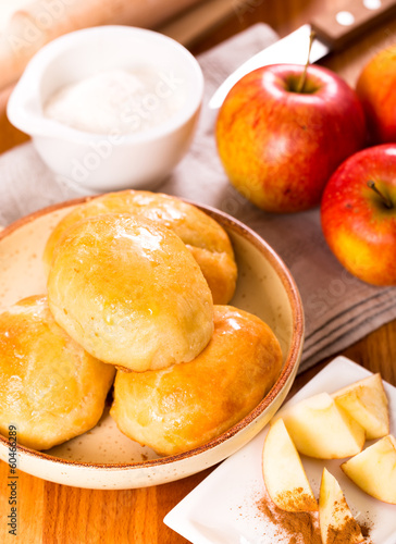 Apple patty cakes top view vertical