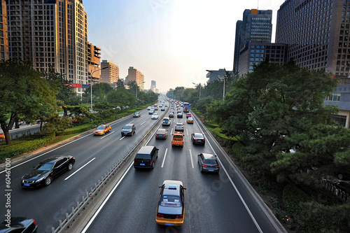 intense car traffic in Beijing, China © Deno