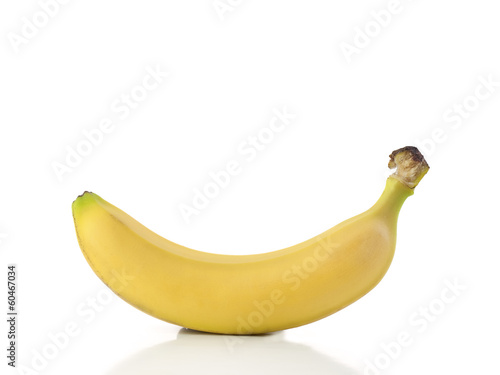 Banana over white background