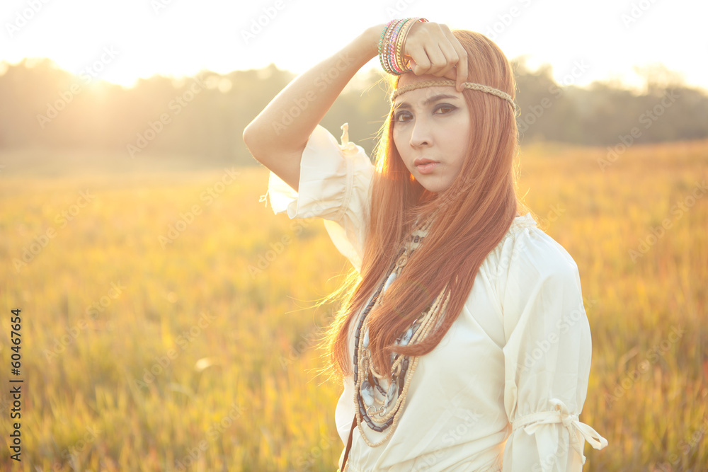 Hippie woman posing Hippie woman posing