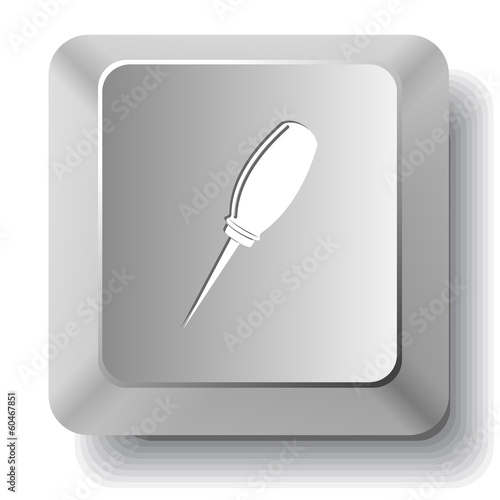 Awl. Vector computer key.