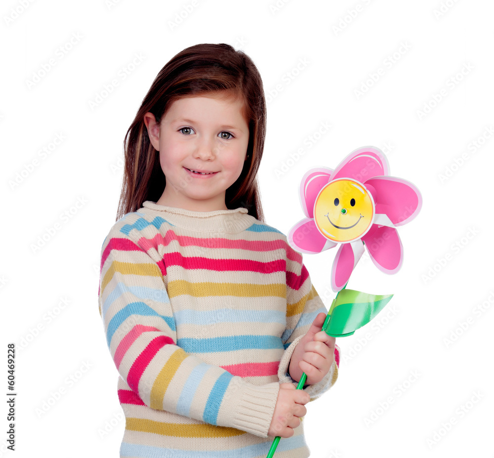 Beautiful little girl with a pinwheel Beautiful little girl with a pinwheel