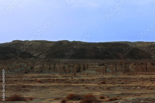 An Israel desert and cloudy stormy sky