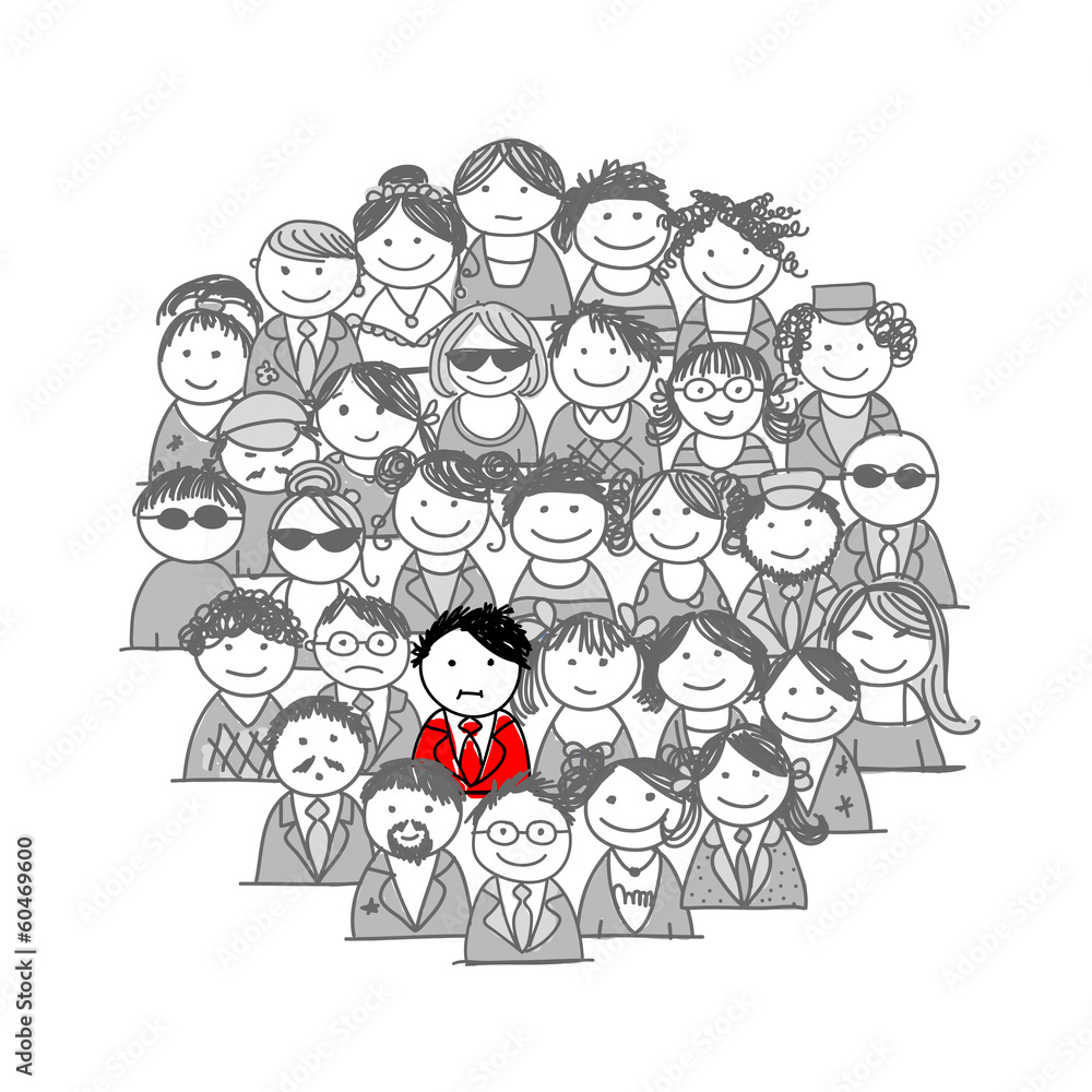 Crowd of people, sketch for your design Crowd of people, sketch for your design