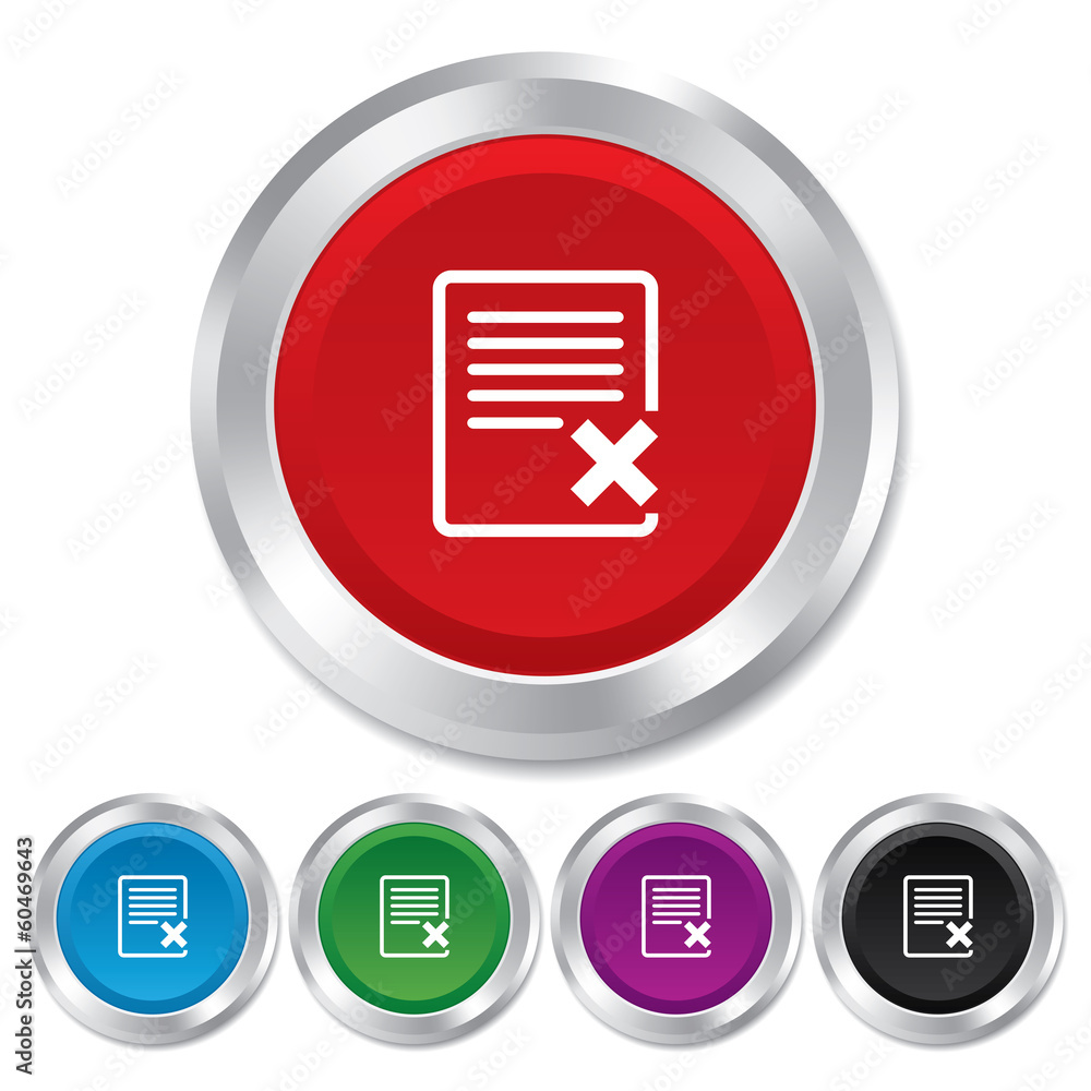 Delete file sign icon. Remove document symbol. Delete file sign icon. Remove document symbol.