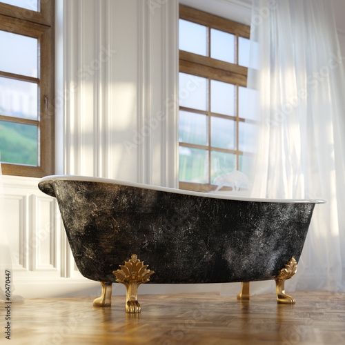 Wallpaper Mural Luxury Retro Bathtub In Modern Room Interior 2d Version Torontodigital.ca