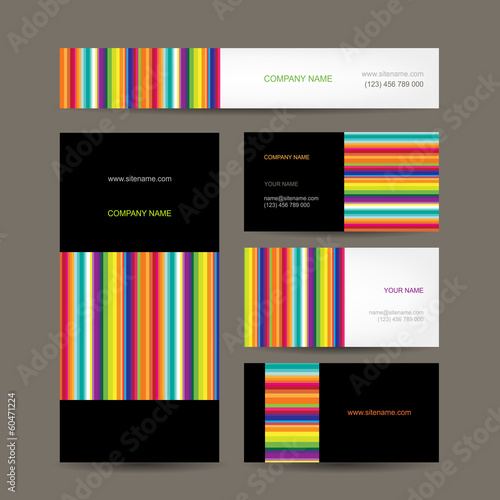 Set of abstract creative business cards design