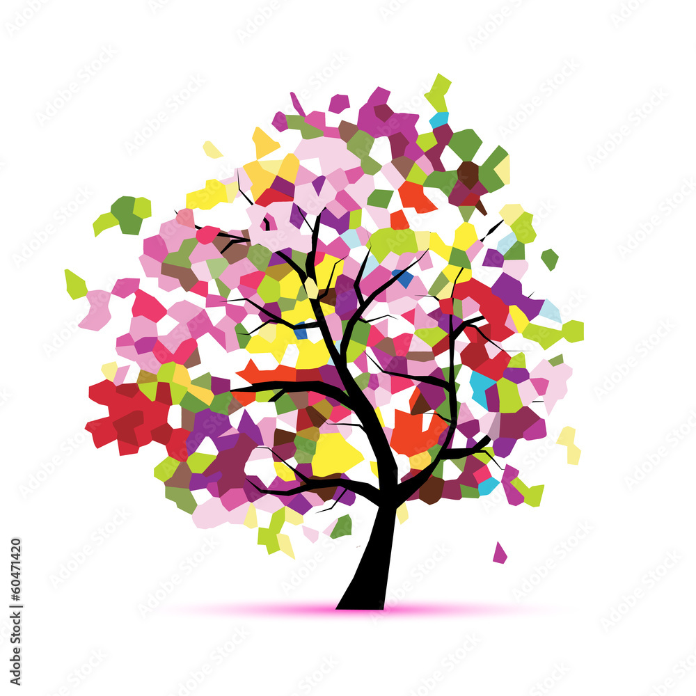 Abstract mosaic tree for your design Abstract mosaic tree for your design